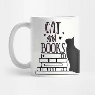 cat and books Mug